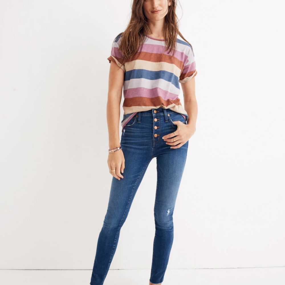 10” high-rise skinny jeans hanna wash 25P (petite)
